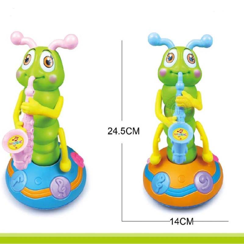 Muzical distractiv Caterpillar Jucărie Interactiv Cântând poftă de mâncare Worm Copii Muzică Ușoară Caterpillar Suflare Saxofon copil Copil Jucărie5