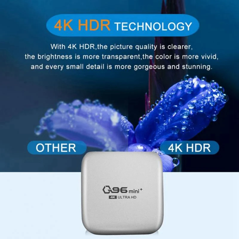 Noi 3X Q96 Mini Plus Tv Box 5G + Wifi Smart Tv Box Amlogic S905W 4 Core 64Bit 4Gb + 32Gb Wifi Player Media UE Plug5