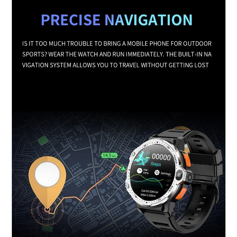 Noi PG999 Smartwatch Bărbați 2023 WiFi Bluetooth Apel Rata de Inima Metru Pas HD Fotografie de Poziționare GPS Ceas Inteligent Pentru Android5