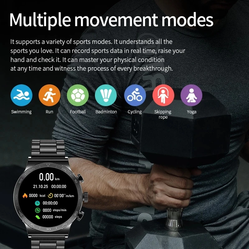 Noi de oxigen din sange monitor somn moda Smart Watch HD Complet Tactil de Fitness Sport rezistent la apa Bratara Bluetooth SmartWatch Bărbați5