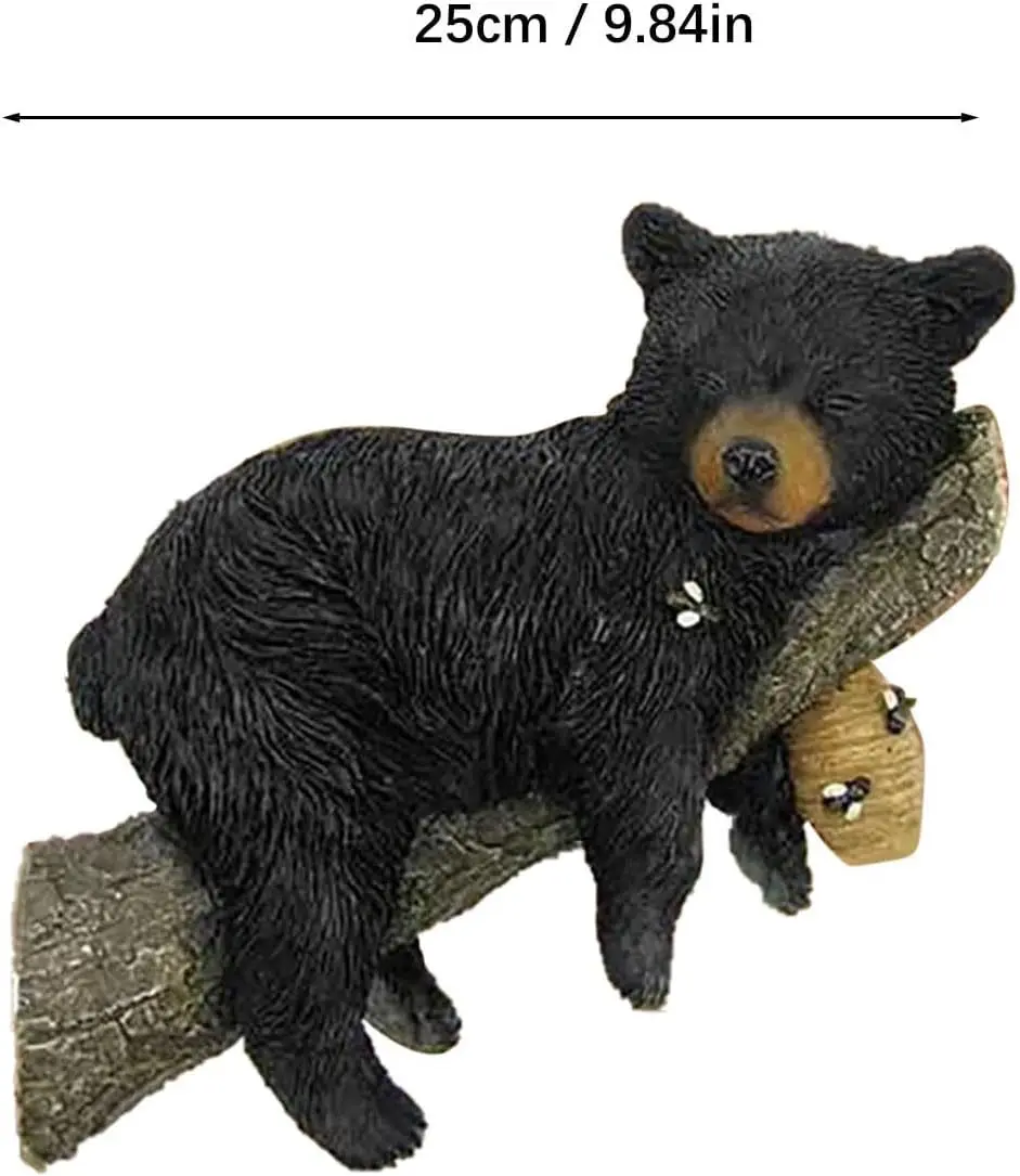 Pui De Urs Dormind Gradina Curte Decor Dropshipping Figurine De Animale Rășină Grădină Arta5