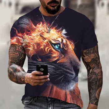 Bărbați 3d Tigru tricouri Rock, Hip-Hop Haine de Epocă Topuri Supradimensionate Pentru Bărbați Vară de Moda de sex Masculin Camisetas Unisex Streetwear Tees