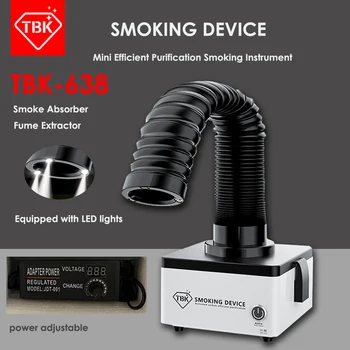 TBK-638 Mini Eficiente de Purificare a Fumat Instrument de Lipit de fier Fum Absorbant ESD Fume Extractor Cu LED 110V/220V