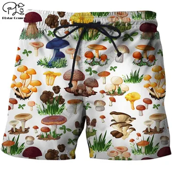 PLstar Cosmos Frumoase Ciuperci de Pădure pantaloni Scurți de Plajă 3D Imprimate Casual de Vara pentru Bărbați pantaloni Scurți Largi Uscare Rapidă pantaloni scurți