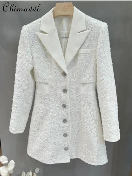 Moda De Cusut Paiete High-End Diamant Pieptul Blazer Coat 2023 Toamna Anului Nou Slim-Fit Maneca Lunga Negru Elegant, Jachete Femei