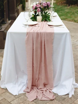Nunta roz de Bumbac, Pânză de Tifon Tabelul Runner Retro Burr Textura luat Masa, servetele,Personaliza Epocă Bucătărie, Masă Decor