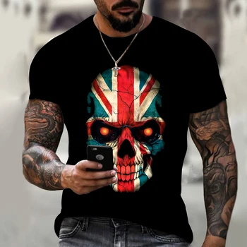 3D T-shirt pentru Bărbați Moda Craniu Hip-Hop O-Gat Maneci Scurte Tricou Abstract Harajuku Bărbați T-shirt Mare T-shirt Îmbrăcăminte pentru Bărbați