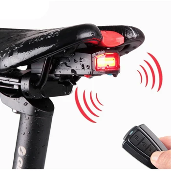 Biciclete Lumina Anti-Furt de Alarmă fără Fir rezistent la apa Frânare Automată de Detectare de la Distanță de Control USB Bicicleta Stop Corn Inteligent Lampă de Alarmă