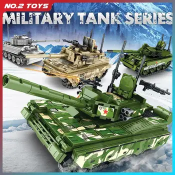 450+BUC Militare Bloc Tiger M1A2 WW2 Tancuri Grele pentru Copii Jucarii Pentru Baieti Adult Asamblat Modelul Cărămizi Cadouri pentru Copii