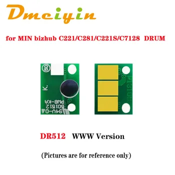 Versiunea WW BK/C/M/Y Pagini Color DR512 Tambur Chip pentru MINOLTA bizhub C221/C281/C221S/C7128