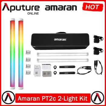 Aputure Amaran PT2c 2-Kit de Lumina RGB LED Tub Lumina,CCT 2700K to10000K Video Portabile Lumina Bagheta pentru Fotografie de Studio