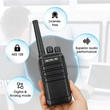 Retevis RT40 DMR Licență Digital-gratuit Walkie Talkie PMR446 Analog Walkie-talkie 1 sau 2 Pc-uri Portabile Doi-way Radio pentru Securitate