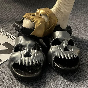 Bărbați Craniu Papuci de casă 2023 Noi de Vară în aer liber Bancă Slide-uri de sex Feminin Platforma Punk Pantofi Pereche de Sandale