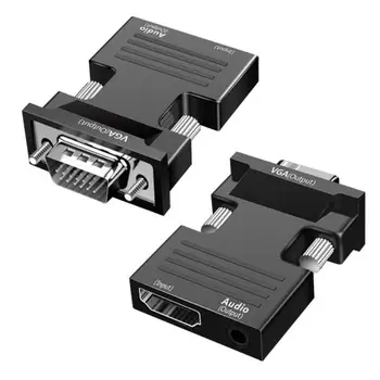 VGA La HDMI compatibil-Adaptor Convertor HDMI 1080P compatibil-Adaptor VGA Pentru PC, Laptop Pentru HDTV Proiector Video Audio Converter