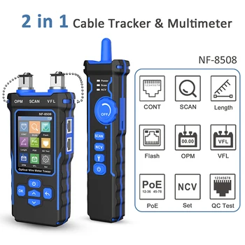 NF-8508 Tester de Cablu de Rețea LAN Putere Optică Metru Tester LCD Display Măsură de Lungime Cabluri Tester Cablu Tracker