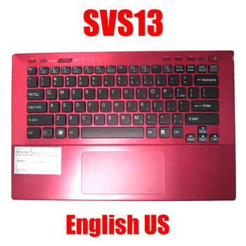 Laptop zonei de Sprijin pentru mâini Pentru Pentru SONY VAIO SVS13 SVS131 9Z.N6BBF.40 Roșu Cu engleza NE-Tastatura Iluminata Cu Touchpad majuscule Noi