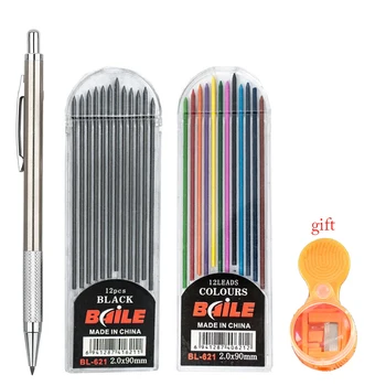2.0 mm Metal Creion Mecanic Set 2B Automate, Creioane de Culoare/Gri Plumb Rezerve pentru Proiectul de Desen, Scris, Crafting, Artă Schiță