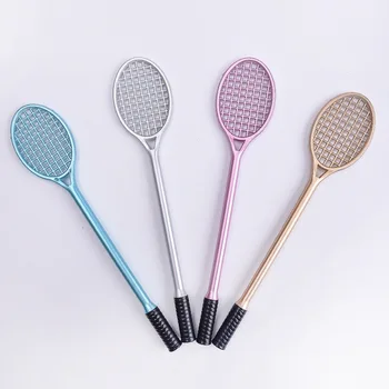 400buc Racheta de Tenis Stilou Pix 0.5 mm Culoare Negru de Cerneală Pixuri, Instrumente de Scris Sport Badminton Noutate Papetărie de Birou Școală