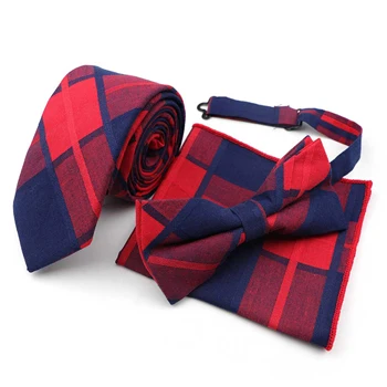 Brand Nou pentru Bărbați Designer Slab Floare Trandafir Paisley Carouri Pătrat de Buzunar Batistă Butterfly Bow Tie Cravate Costume, Seturi pentru Bărbați