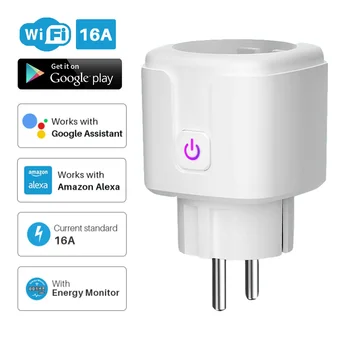 Smart Plug Socket WiFi UE 16A Putere Monitoriza Funcția de Sincronizare cu APLICAȚIA de Control de Muncă