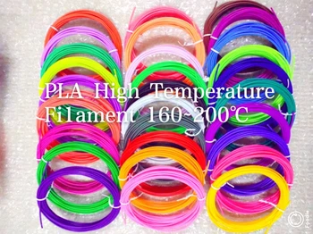Temperatură ridicată 3D Pen PLA Filament de 1.75 MM,Imprimare Temperatura:160~200℃,10Color*5M Total de 50 m, Potrivit Pentru Temperaturi Ridicate Pen