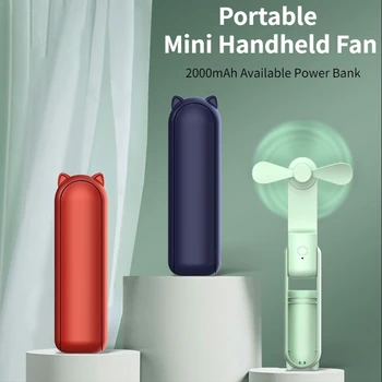Portabil Mini Ventilator Portabil USB Reîncărcabilă Pliabil de Birou Desktop Fan 2000mAh Disponibile Power Bank de Vară pentru studenți Răcitorului de Aer