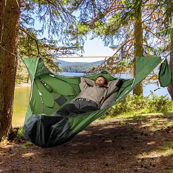 Multi-persoană Hamac Sac de Dormit Pat Agățat de Camping Pătuțuri Patio Hamac Cu Plasă de Pat Hamac Family Camping, Echipament de Camping