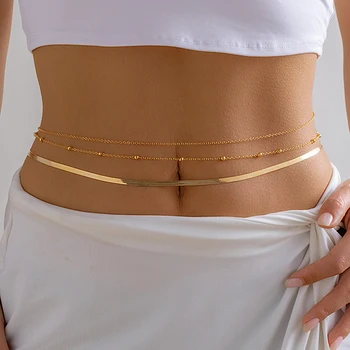 Ingemark Minimalist Multistrat Sexy Plat Șarpe Lanț de Talie Burta Curea pentru Femei de Vara Bikini Bijuterii Rave Y2K Accesorii