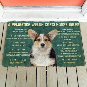 3D regulile casei Pembroke Welsh Corgi câine Preș Non Alunecare Ușa Covorase Decor Pridvor Preș