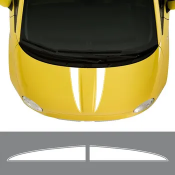 2 buc Capota Capota Autocolante Pentru Fiat 500 Abarth Auto DIY Dungi Styling Decor de Tuning Auto Accesorii de Vinil Decalcomanii