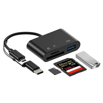 3 ÎN 1 de Tip C, Cititor de Card USB OTG Cablu U Disc Reader USB Micro SD TF Card Adaptor 480Mbps de Transmisie de Date de Memorie Cititor